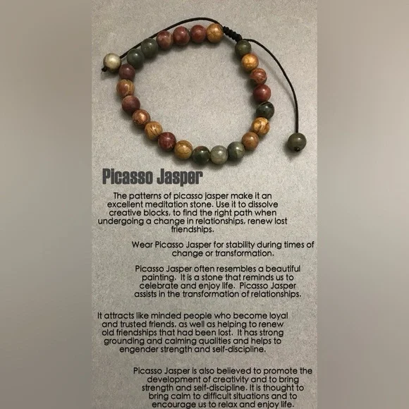 Handmade Picasso Jasper Beaded Hoop Earrings - Picture 7 of 8